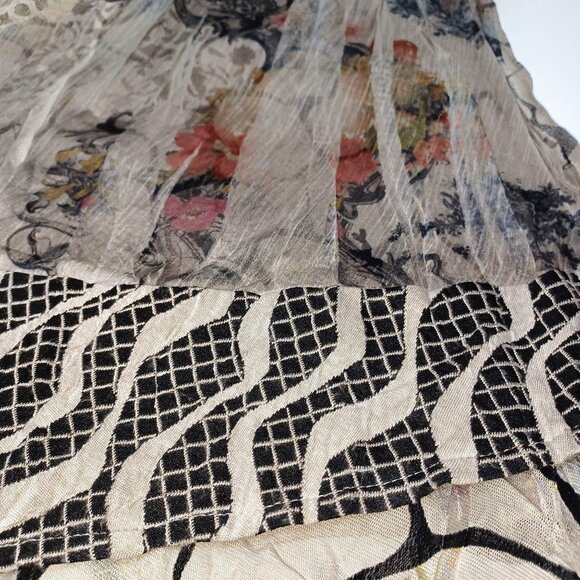 Vintage Concept Cardigan Tunic Mesh Floral Snakeskin Womens S Boho Artsy Layer - Picture 5 of 8